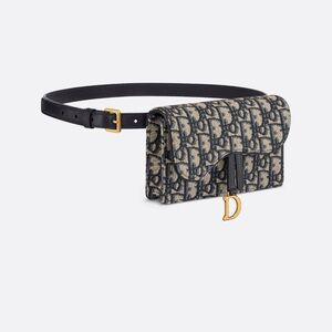 Dior Blue Oblique Saddle Belt Pouch
